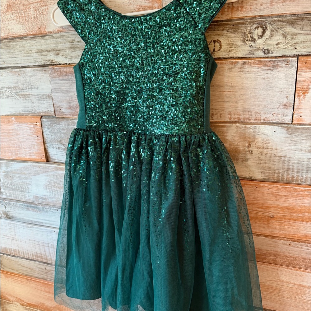 Cat & Jack green sequin dress
